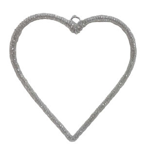 Coeur Tenture Murale Décor Artisanat Fer/Perles Suspendus Nickelage pour La Maison Et La Décoration De Noël À La Main - Product Image 1