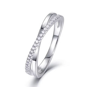 Bague en argent sterling 925 plaqué or 18 carats avec moissanite 0,33 ct D VS pour femmes, alliances, bagues de fiançailles, ensemble pour couple - Product Image 1