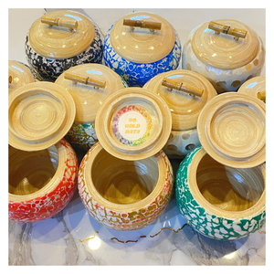 Boîtes et pots en bambou avec nacre et couvercle pour le rangement de bonbons, graines de tournesol, décoration intérieure, fabriqués au Vietnam - Product Image 2