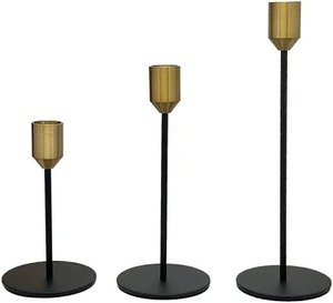 เชิงเทียนเหล็กดำทองเหลืองทำมือคุณภาพพรีเมียม เป็นมิตรกับสิ่งแวดล้อม พร้อมถ้วยโลหะ 3 ใบ สำหรับตกแต่งเทศกาลอีสเตอร์ สวยงามเหมาะสำหรับตกแต่งโต๊ะ - Product Image 4