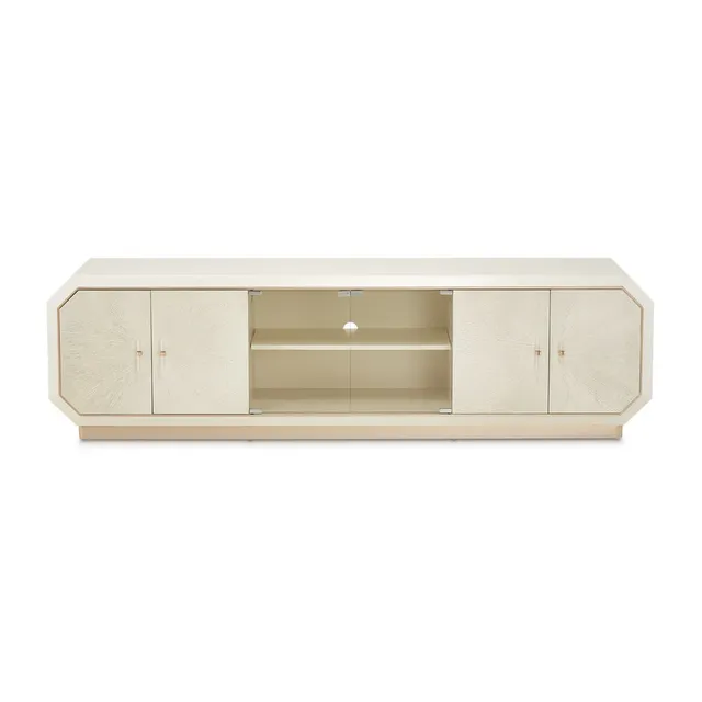Media Console with Ample Storage, Adjustable Shelves and Cable Management
