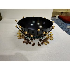 Cuenco para servir alimentos de latón de alta calidad, forma redonda, cuenco y plato de exhibición de frutas de Metal pulido brillante para accesorios de restaurante en casa - Product Image 5