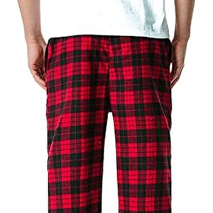 Pantalons imprimés pour hommes de qualité supérieure à prix bas, tissu en flanelle à carreaux, pantalon de pyjama à cordon de serrage pour homme - Product Image 6