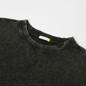 T-shirt rétro vintage pour femme, de haute qualité, délavé à l'acide, logo personnalisable sur le devant, coton respirant, grande taille, vente en gros - Product Image 3