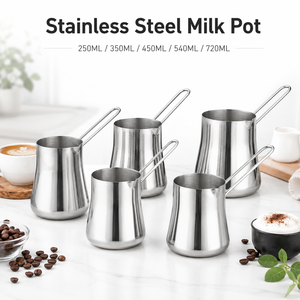 Commercio all'ingrosso in acciaio inox caffettiera turca e Latte schiumoso brocca Set per <span class=keywords><strong>Espresso</strong></span> Latte Art e caffè arabico - Product Image 2