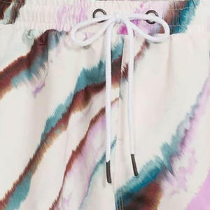 กางเกงว่ายน้ำขาสั้นชายหาดสีพื้นพิมพ์ลาย3D ขนาดใหญ่พิเศษกางเกงขาสั้นชายหาดสีล้วนแบบผูกเชือกยืดหยุ่นสำหรับว่ายน้ำฤดูร้อน - Product Image 3