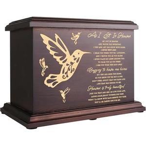 Urnas grandes de cremación funeraria para cenizas, nuevo diseño cruzado, urna de madera, urna conmemorativa para cenizas humanas para adultos, hombres y mujeres - Product Image 6