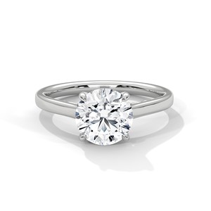 Anillo Solitario de Moissanita con Corte Brillante Redondo de 2.0 ct, Plata de Ley 925, Anillo de Compromiso Clásico - Product Image 1