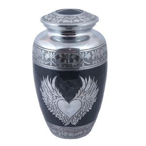 Conception d'ailes d'aigle avec ombre de couleur de remorquage urnes de crémation en métal pour les cendres humaines urnes adultes en aluminium avec gravure finie - Product Image 2