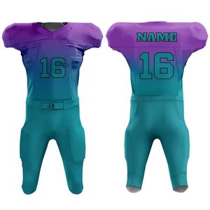 Uniformes de fútbol americano sublimados, venta al por mayor, conjunto de pantalones de Jersey duraderos de ajuste personalizado diseñados para uso en equipos y partidos de liga - Product Image 4