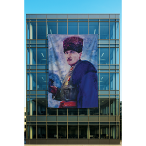 AS0287 Rachel Fabric <b>Poster</b> of Atatrk Digital Printed Hanging Style Made of Polyester for Decorative Flags and Banners - Product Image 1