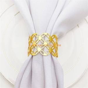 ชุดแหวนผ้าเช็ดปากสำหรับงานเลี้ยงแต่งงานทำจากโลหะลูกปัดสีขาว4ชิ้นรูปทรงและขนาดที่กำหนดเองได้สำหรับปาร์ตี้ในบ้านคาเฟ่ - Product Image 5