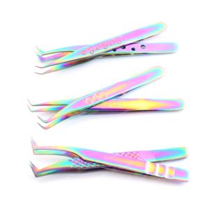 Pinzas Duraderas de Acero Inoxidable para Extensión de Pestañas Postizas, Mango Antideslizante, Punta Puntiaguda, Logotipo Personalizado, Empaque Personalizable - Product Image 2