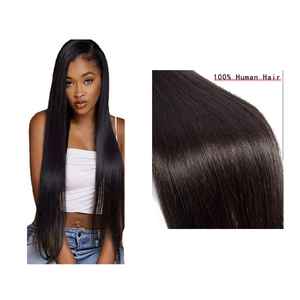 ผมต่อผมมนุษย์แบบตรงผมลอนธรรมชาติขนาด30นิ้วใช้เป็นมัดผมแบบนุ่มสีเดิม - Product Image 1