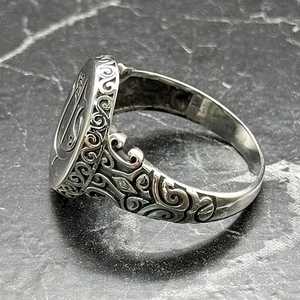 Handmade Turkish <b>Silver</b> <b>Ring</b> for <b>Men</b> Ottoman Vav Elif Islamic Calligraphy Signet Spiritual Muslim Jewelry with Turquoise Gift - Product Image 4
