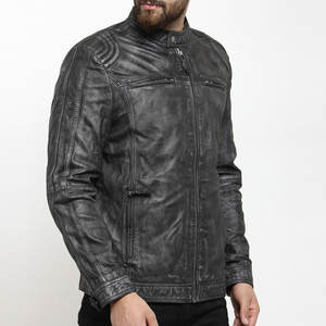 Meilleures offres de marché de style Veste en cuir de motard pour hommes design personnalisable col montant logo avant approvisionnement direct en usine - Product Image 2