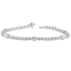 Round and Marquise Diamond Tennis Bracelet Illusion <b>Set</b> Diamond Bracelets & <b>Bangles</b> - Product Image 1