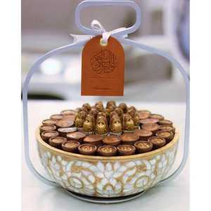 Bandeja Decorativa de Nácar de Lujo, Servidor de Aperitivos de Chocolate Hecho a Mano, Vajilla para Sala de Estar, Regalo para el Hogar, Ramadán, Eid - Product Image 5