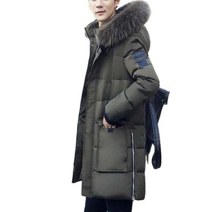 Chaquetas acolchadas de oliva personalizadas al por mayor para hombre, cuello de piel de manga larga de alta calidad, diseño elegante de calle para primavera - Product Image 1