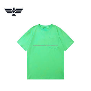 เสื้อยืดผู้ชายสีพื้นแบบกำหนดเองได้ มีกระเป๋าหน้า |   เสื้อคอกลมถักนิตติ้งผ้าฝ้ายพรีเมียม 100% |   เสื้อยืดทรงหลวมระบายอากาศได้ดีแบบสั่งทำพิเศษ - Product Image 5