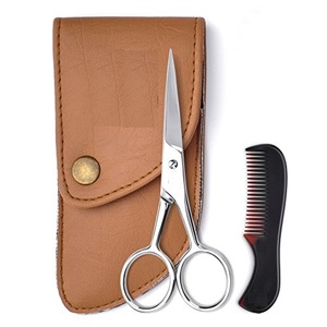 ชุดกรรไกรช่างตัดผมแบบมืออาชีพกรรไกรตัดหนวดและเคราทำจากสเตนเลสสตีลพร้อมใบมีดคมสำหรับใช้ในงานตัดแต่งเพื่อความงาม - Product Image 6
