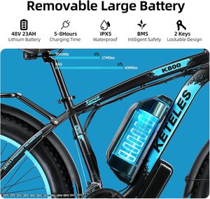 Bici elettrica per adulti 4000W picco Brushless doppio motore 48V 23Ah rimovibile bici elettrica 26 pollici grasso pneumatico Mountain Ebike - Product Image 2