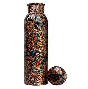 High quality Tablet Ayurveda Benefits Antique Copper Water Bottle Set Of 1 Hammered Copper Water Bottle (1L) At Affordable Price