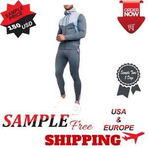 Survêtements de sport Slim Fit de grande taille 2 pièces pour hommes et femmes légers unisexes respirants pour l'hiver designs personnalisés avec fermeture à glissière intégrale - Product Image 5
