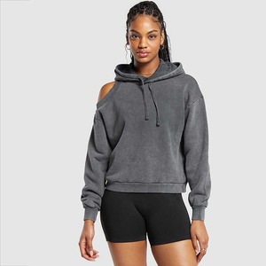 Eco Friendly <b>Women's</b> Crew Neck Pullover Sweatshirt Casual Long Sleeve Cotton Streetwear Knitted Drop Shoulder Custom - Product Image 5