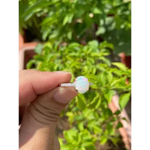 Natural Opal Ring 925 Sterling Silver Handmade Gemstone Ring Wholesale Jewelry Supplier - Product Image 2