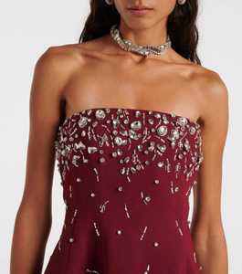 Vestido de fiesta sin mangas con cuello sin tirantes hasta la rodilla elegante silueta recta vestido de noche de gasa transpirable antiestático - Product Image 1