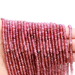 ลูกปัดพลอยพลอยพลอยสีชมพูยาว12นิ้วทำด้วยมือขนาด4มม. - Product Image 2