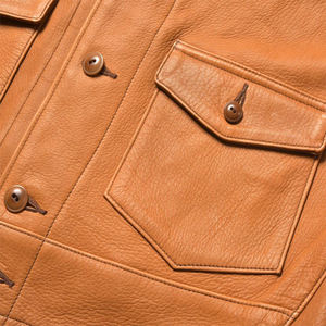 แจ็กเก็ตหนังแกะแท้สำหรับผู้ชายสไตล์สลิมฟิตออกแบบโลโก้ได้ตามต้องการคุณภาพระดับพรีเมียมผลิตในปากีสถาน - Product Image 5