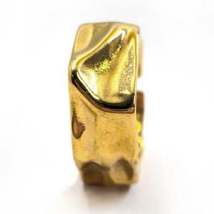 Classique Concave <span class=keywords><strong>Convexe</strong></span> Large En Acier Inoxydable Ouvert Réglable Bandes De Mariage <span class=keywords><strong>ou</strong></span> Anneaux À La Mode 18K Plaqué Or Femmes Hommes Fiançailles - Product Image 3