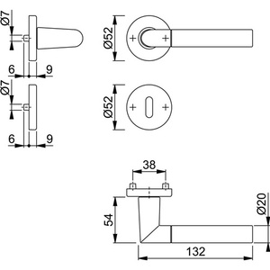 Lecce 1405/42KV/42KVS กุหลาบชุดสำหรับห้องน้ำ F49อลูมิเนียม/F9-2 OB DIN ซ้าย/ขวา d/d hoppe 1405/42KV/42KVS ห้องน้ำ - Product Image 3