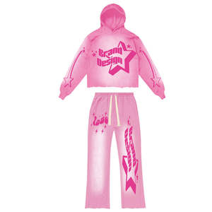 Bon marché, survêtement lourd lavé à l'acide de qualité supérieure, fabricant pakistanais, survêtement avec impression bouffante - Product Image 4