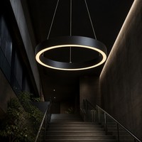 Luminaire suspendu pour grand escalier, éclairage LED annulaire, luminaire suspendu de 800 mm, atrium, hall d'escalier