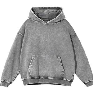 Sudaderas con capucha de gran tamaño para hombre Sudadera con capucha vintage Parejas Pullover Sudaderas con capucha de lavado ácido para hombres Sudaderas de calle - Product Image 1