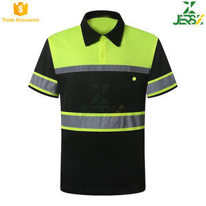 Camisas DE SEGURIDAD personalizables de alta visibilidad de alta calidad | Ropa de trabajo de manga corta reflectante alta Bolsillo de polo | Transpirable Unisex - Product Image 2