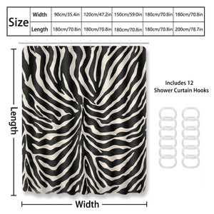 Custom Printed Waterproof Shower Shower <b>Curtain</b> for Bathroom Waterproof Polyester with <b>Hooks</b> - Product Image 4