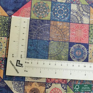 Tela de Corcho Blanca con Patrón Impreso, Nuevo Diseño, Patrón de Tejido Imitación, Material de Cuero PU para Decoración de Bolsos y Zapatos - Product Image 3