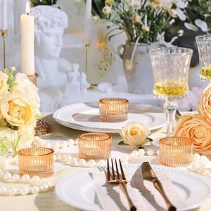 Porte-bougie en verre de couleur cristal, 5 pièces, haute qualité, durable, réutilisable, pour mariage, 17x9x3 pouces - Product Image 2