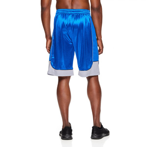 Shorts de basket-ball en satin bleu pour homme, avec taille élastique et poches, coupe classique, évacuation de l'humidité, pour toutes les saisons - Product Image 2