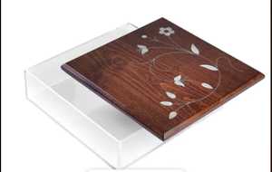 Promotion Vente en gros Meilleur choix ODM Boîte en acrylique laqué faite à la main avec incrustation de nacre et couvercle en bois pour le stockage des aliments Aïd Ramadan - Product Image 5