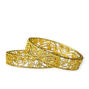 Elegant Trendy <b>Pearl</b> <b>Gold</b> Plated Designer Bangles for Women's Wedding Festive Wear Export Quality Jewellery at Wholesale Price - Product Image 1