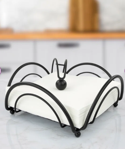 Customized Elegant Black Handcrafted <b>Metal</b> Wire Napkins Organizer Premium Tissue Holder <b>Storage</b> Stand for Dinnerware - Product Image 6