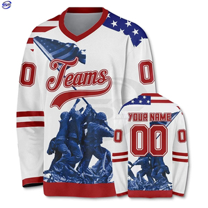 Uniforme de hockey sur glace de sport respirant en usine maillot de hockey sur glace à impression sublimée personnalisé sans logo - Product Image 1
