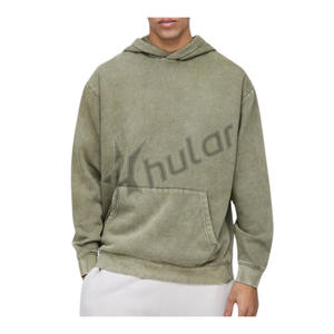 Sweat à capuche surdimensionné délavé à l'acide pour hommes 100% coton Style de rue brodé sweats à capuche personnalisés pour l'hiver haute qualité numérique - Product Image 1