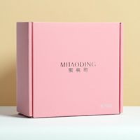 Boîte d'expédition en carton rose de luxe avec fermeture éclair, forme personnalisée, pelliculage mat et doublure en mousse pour chaussettes et sous-vêtements
