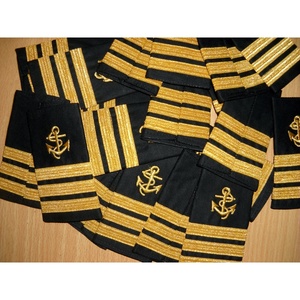 Épaulette OEM en tissu noir avec 4 barres d'or, style français, pour capitaine et équipage, à enfiler, vente en gros - Product Image 4